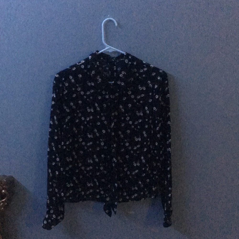 Black Floral Blouse